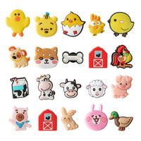 20Pcs Animal Farm Charm Shoe Decoration Charms, PVC Animal Farm Charms, Cute Cartoon Animal Farm Charm Decoration For DIY Clog Sandals, Fits For Kids Adult Birthday Gift(Please Pay Attention To Children Swallowing Decorative Items By Mistake)