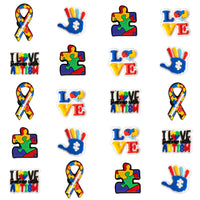 20Pcs Autism Charm Shoe Charms for Wristband With Holes,Pin The Autism Charm in Different Colors Patterns Charms for Kid Birthday Party Favor Gift