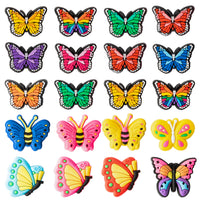 20Pcs Butterfly Shoe Charms Croc Shoe Charms for Clog Wristband with Holes, Various Styles of Butterfly Shapes,All kinds Of Butterfly Shoe Charm for Girls Birthday Party Favor