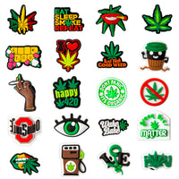 Click image to open expanded view 20Pcs Weed Shoe Charms for Wristband With Holes,Pin The Different Weed Patterns Pattern Charms for Adult Birthday Party Favor Gift