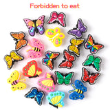 20Pcs Butterfly Shoe Charms Croc Shoe Charms for Clog Wristband with Holes, Various Styles of Butterfly Shapes,All kinds Of Butterfly Shoe Charm for Girls Birthday Party Favor