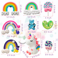 15Pcs Unicorn Cartoon Shoe Charms ,Pin the Rainbow Unicorn Heart Character Charms Croc Wristband with Holes for Kids Adult Birthday Party Favor Halloween Christmas Valentine's Day Birthday Day Gift