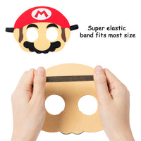 12Pcs Mario Felt Mask Theme Party Supplies Birthday Party Gift Decoration Wario Mask Celebration Party Fan Cartoon Role Playing Pretend Game Accessories Children Boys And Girls Gifts