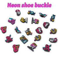 20Pcs Neon Charm Croc Shoe Decoration Charms, PVC Neon Charm, Different Neon Patterns Neon Charm Decoration For DIY Clog Sandals, Fits For Kids Adult Birthday Gift