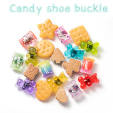 20Pcs Candy Bear Shoe Charms for Wristband with Holes,Pin the Jelly Bear Yummy Cookie Pattern Charms for Kids Adult Birthday Party Favor Halloween Christmas Day Gift