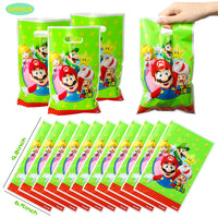 124Pcs Mario Party Supplies Kit, Wario Party Favors All-In-One Pack Party Supplies Include Mario Masks Character Model Decor Stickers Wristband Treat Bags Blowouts For Boys and Girls