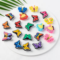 20Pcs Butterfly Shoe Charms Croc Shoe Charms for Clog Wristband with Holes, Various Styles of Butterfly Shapes,All kinds Of Butterfly Shoe Charm for Girls Birthday Party Favor