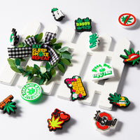 Click image to open expanded view 20Pcs Weed Shoe Charms for Wristband With Holes,Pin The Different Weed Patterns Pattern Charms for Adult Birthday Party Favor Gift