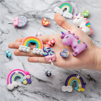 15Pcs Unicorn Cartoon Shoe Charms ,Pin the Rainbow Unicorn Heart Character Charms Croc Wristband with Holes for Kids Adult Birthday Party Favor Halloween Christmas Valentine's Day Birthday Day Gift